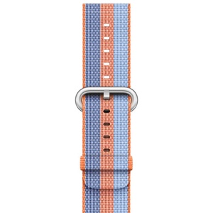 Pasek iUni kompatybilny z Apple Watch Ultra/SE/8/7/6/5/5/4/4/3/2/1, 38 mm, nylonowy, tkany, pomarańczowy/niebieski - Img 3