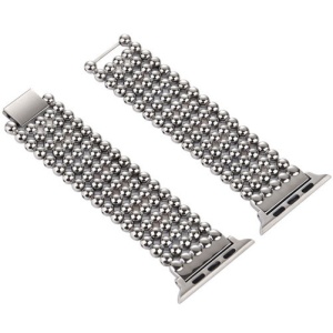 Pasek iUni kompatybilny z Apple Watch Ultra/SE/8/7/6/5/5/4/4/3/2/1, 38 mm, luksusowy, stal nierdzewna, srebrny - Img 3