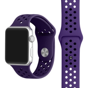 Pasek iUni kompatybilny z Apple Watch Ultra/SE/8/7/6/5/5/4/4/3/2/1, 44 mm, Silicon Sport, fioletowy - Img 3
