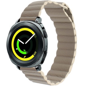 Skórzany pasek do smartwatcha Samsung Galaxy Watch 4, Watch 4 Classic, Gear S2, iUni 20 mm Khaki Leather Loop - Img 1