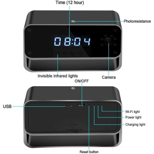 Zegar Szpiegowski z kamerą iUni IP27, 8GB, Wi-Fi, Full HD, Noktowizor, Nagrywanie audio-wideo, Czujnik ruchu - Img 9