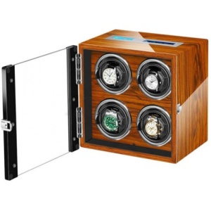 Automatyczna nakręcarka do zegarków iUni, Luxury Watch Winder 4, ekran dotykowy, brązowa - Img 11