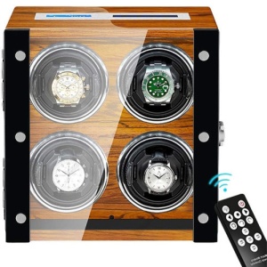 Automatyczna nakręcarka do zegarków iUni, Luxury Watch Winder 4, ekran dotykowy, brązowa - Img 4