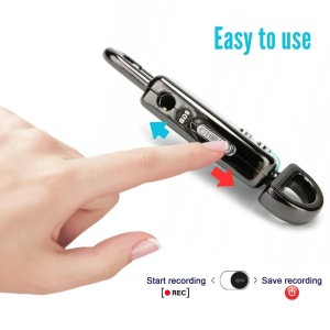Breloc Spion iUni BR11 iUni iUni iUni BR11, 8 GB, odtwarzacz MP3, czarny - Img 5