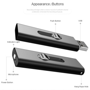 iUni STK96 iUni STK96 Pamięć USB, 8 GB, aktywacja głosowa, czarny - Img 10