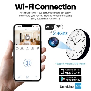 Mini Camera Ceas Perete iUni W31, Wi-Fi, 32GB, Full HD, Vizualizare Live pe telefon - Img 3