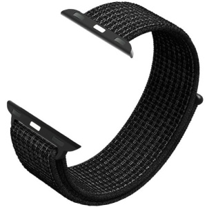 Pasek do zegarka iUni kompatybilny z Apple Watch Ultra/SE/8/7/6/5/5/4/4/3/2/1, 38 mm, nylonowy, sportowy, tkany pasek, północna czerń - Img 2