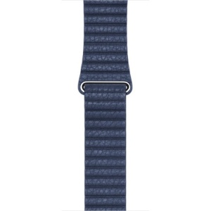 Pasek iUni kompatybilny z Apple Watch Ultra/SE/8/7/6/5/5/4/4/3/2/1, 38 mm, skórzana pętla, skórzany, Midnight Blue - Img 4