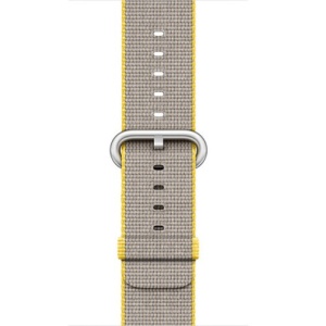 Pasek iUni kompatybilny z Apple Watch Ultra/SE/8/7/6/5/5/4/4/3/2/1, 42 mm, nylonowy, tkany, żółty/szary - Img 2
