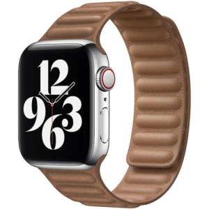 Pasek iUni kompatybilny z Apple Watch Ultra/SE/8/7/6/5/5/4/4/3/2/1, 42 mm, skórzane ogniwo, brązowy - Img 1
