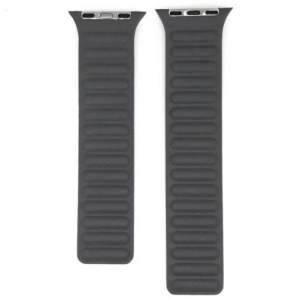 Pasek iUni kompatybilny z Apple Watch Ultra/SE/8/7/6/5/5/4/4/3/2/1, 44 mm, skórzane ogniwo, szary - Img 2