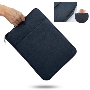 Torba na laptop 15"-16" iUni z wodoodpornego materiału tekstylnego, odporna na zarysowania i wstrząsy, z kieszenią zewnętrzną, granatowy - Img 8