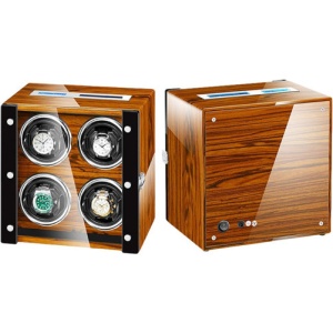 Automatyczna nakręcarka do zegarków iUni, Luxury Watch Winder 4, ekran dotykowy, brązowa - Img 5