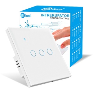 Inteligentny przełącznik dotykowy, WiFi, WiFi, Bezpieczne szkło, iUni 3G, 10A, Sterowanie głosowe, Smart Life / Tuya, LED - Img 1