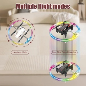 iUni BK2 Mini Drona, Quadcopter, wielokolorowe światła LED, akrobacje 360°, pilot zdalnego sterowania 2,4 GHz - Img 7