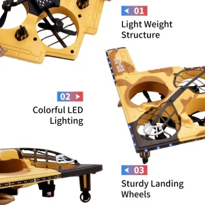 iUni E0-26 Stealth Bomber Plane, Stealth Bomber Plane, 360° Aerobatics, Gyro, Impact Resistant, LED Lights - Img 7