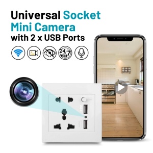 Kamera Szpiegowska iUni PR2, Uniwersalne Gniazdko ścienne, Wi-Fi, 64GB, Full HD, 2 Porty USB-A - Img 2