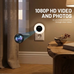 Kamera szpiegowska w lampce nocnej w zegarze cyfrowym iUni IP71, Wi-Fi, Full HD, Widzenie nocne, Podgląd na żywo w telefonie - Img 7