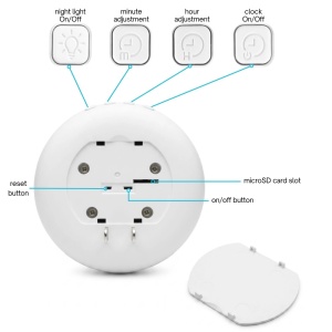 Kamera szpiegowska w lampce nocnej w zegarze cyfrowym iUni IP71, Wi-Fi, 8GB, Full HD, Widzenie nocne, Podgląd na żywo w telefonie - Img 8