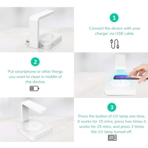 Ładowarka bezprzewodowa Fast Charge 10 W z funkcją czyszczenia UV-C iUni X15 - Img 10