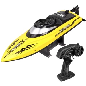 Łódź zdalnie sterowana iUni HJ811, RC Racing Speed Boat Drift, prędkość 25 km/h, 2.4GHz, żółty - Img 1