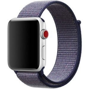 Pasek do zegarka iUni kompatybilny z Apple Watch Ultra/SE/8/7/6/5/5/4/4/3/2/1, 38 mm, nylonowy, sportowy, tkany pasek, Midnight Blue
