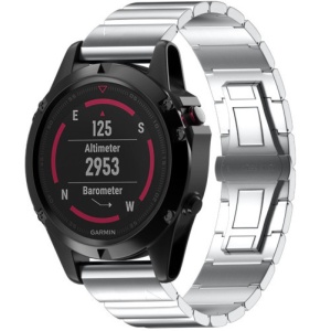Pasek do zegarka Smartwatch Garmin Fenix 7X / 6X / 5X Plus / 5X / 5X / 3 HR / 3, 26 mm Bransoletka iUni Link ze stali nierdzewnej, srebrna - Img 3