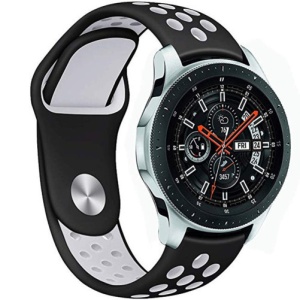 Pasek do zegarka Smartwatch Samsung Galaxy Watch 4, Watch 4 Classic, Gear S2, iUni 20 mm Silicon Sport Black-White - Img 4