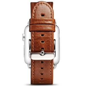 Pasek iUni kompatybilny z Apple Watch Ultra/SE/8/7/6/5/4/3/2/1, 44 mm, Vintage, skórzany, brązowy - Img 2
