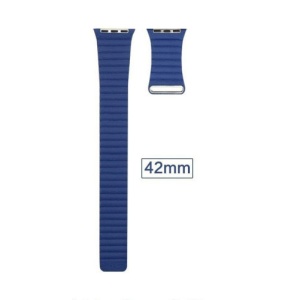 Pasek iUni kompatybilny z Apple Watch Ultra/SE/8/7/6/5/5/4/4/3/2/1, 38 mm, skórzana pętla, skórzany, Midnight Blue - Img 5
