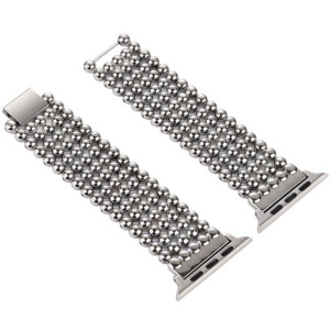 Pasek iUni kompatybilny z Apple Watch Ultra/SE/8/7/6/5/5/4/4/3/2/1, 40 mm, luksusowy, stal nierdzewna, srebrny - Img 3