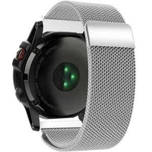 Pasek iUni kompatybilny z Garmin Fenix 7X / 6X / 5X Plus / 5X / 3 HR / 3, 26 mm, szlufka mediolańska, srebrny - Img 1