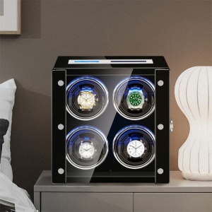 Automatyczna nakręcarka do zegarków iUni, Luxury Watch Winder 4, ekran dotykowy, czarna - Img 2