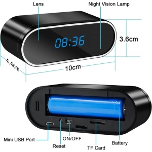 iUni IP07 Mała kamera z zegarkiem, Wi-Fi, Full HD, 160°, tryb nocny, podgląd na żywo w telefonie - Img 8
