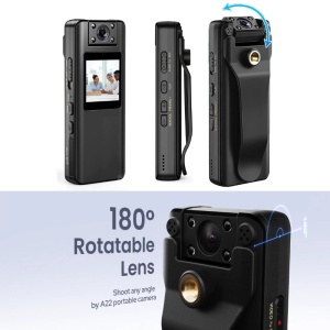 Kamera ciała iUni A22, 32GB, Rejestrator, Noktowizor, Obiektyw Obrotowy 180° - Img 3