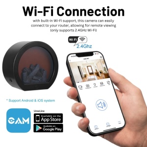 Kamera Wideo iUni TH-798, Małaaturowy Kominek Elektryczny, Wi-Fi, Full HD, 16GB, Podgląd na żywo w telefonie - Img 3