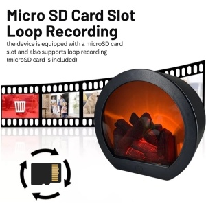 Kamera Wideo iUni TH-798, Małaaturowy Kominek Elektryczny, Wi-Fi, Full HD, 32GB, Podgląd na żywo w telefonie - Img 5