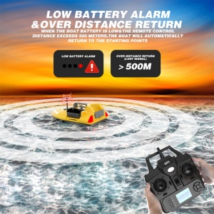 Łódka Zanętowa iUni V020, GPS, Fosforyzujący Kkadłub, 3 Pojemnikami, 2kg, 500m, 5200mAh, 10km/h, Zdalne sterowanie 2.4GHz - Img 8