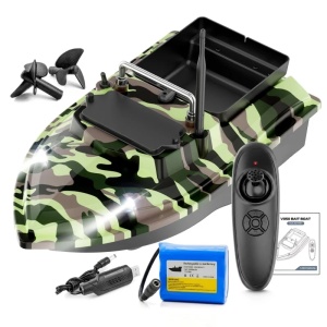 Łódka Zanętowa iUni V050, 500m, Pojemność 2kg, 18000mAh, 10km/h, Zdalne sterowanie 2.4GHz, Kamuflaż zielony