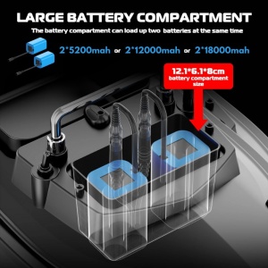 Łódka Zanętowa iUni V050, 500m, Pojemność 2kg, 5200mAh, 10km/h, Zdalne sterowanie 2.4GHz - Img 4