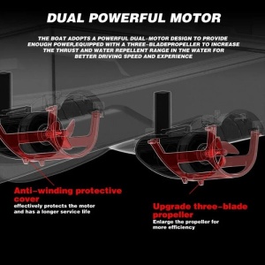 Łódka Zanętowa iUni V801, Pojemnikami, Pojemność 2kg, 500m, 12000mAh, 10km/h, Zdalne sterowanie 2.4GHz - Img 5