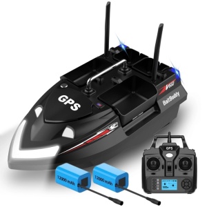 Łódka Zanętowa iUni V802 PRO, GPS, 2 Akumulatory 12000mAh, 4 Pojemnikami, Pojemność 3kg, 500m, 15km/h, Zdalne sterowanie 2.4GHz, Czarny - Img 1