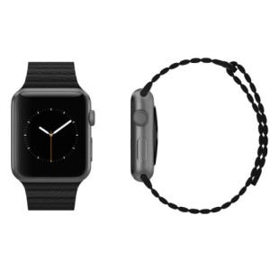 Pasek do zegarka iUni kompatybilny z Apple Watch Ultra/SE/8/7/6/5/5/4/4/3/2/1, 38 mm, skórzana pętla, skóra, ciemnoszary - Img 3