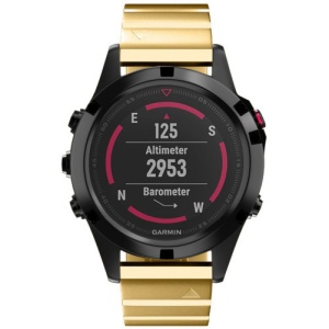 Pasek do zegarka Smartwatch Garmin Fenix 7X / 6X / 5X Plus / 5X / 5X / 3 HR / 3, 26 mm Bransoletka iUni Gold Link ze stali nierdzewnej - Img 2