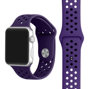 Pasek iUni kompatybilny z Apple Watch Ultra/SE/8/7/6/5/5/4/3/2/1, 42 mm, Silicon Sport, fioletowy - Img 3