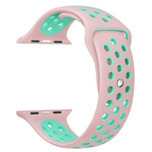 Pasek iUni kompatybilny z Apple Watch Ultra/SE/8/7/6/5/5/4/4/3/2/1, 42 mm, Silicon Sport, różowy/niebieski - Img 4