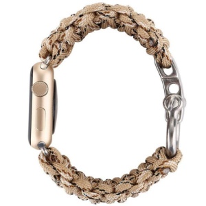 Pasek iUni kompatybilny z Apple Watch Ultra/SE/8/7/7/6/5/5/4/4/3/2/1, 40 mm, elastyczny paracord, wytrzymała nylonowa lina, kremowy - Img 2