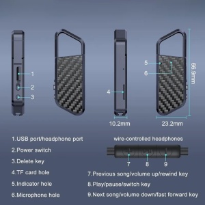 Rejestrator szpiegowski Breloc Spy iUni ZD09, 32 GB, aktywacja głosem, odtwarzacz MP3 - Img 10