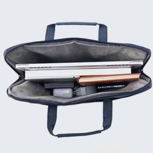 Torba na laptop 13"-14" iUni z regulowanym i odpinanym paskiem na ramię, wodoodporna, odporna na zarysowania i wstrząsy, granatowa - Img 12