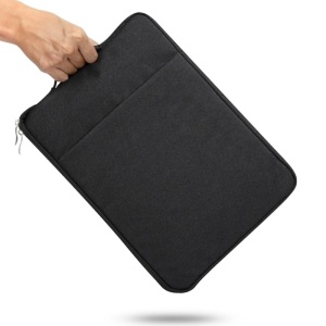 Torba na laptop 15"-16" iUni z wodoodpornego materiału tekstylnego, odporna na zarysowania i wstrząsy, z kieszenią zewnętrzną, czarny - Img 8